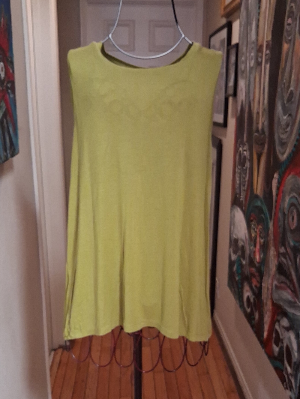 Halogen Lime Green Sleeveless Tunic Tank